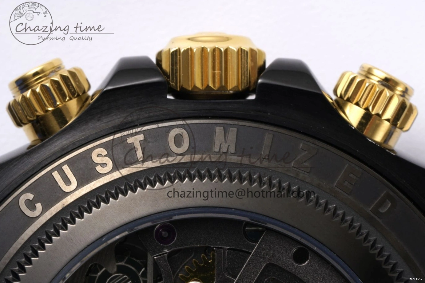 MiroTime 0213 Youthful Daytona PVD Carbon Bezel GETF Best Edition Skeleton Red Dial on Red Rubber Strap SA 1944